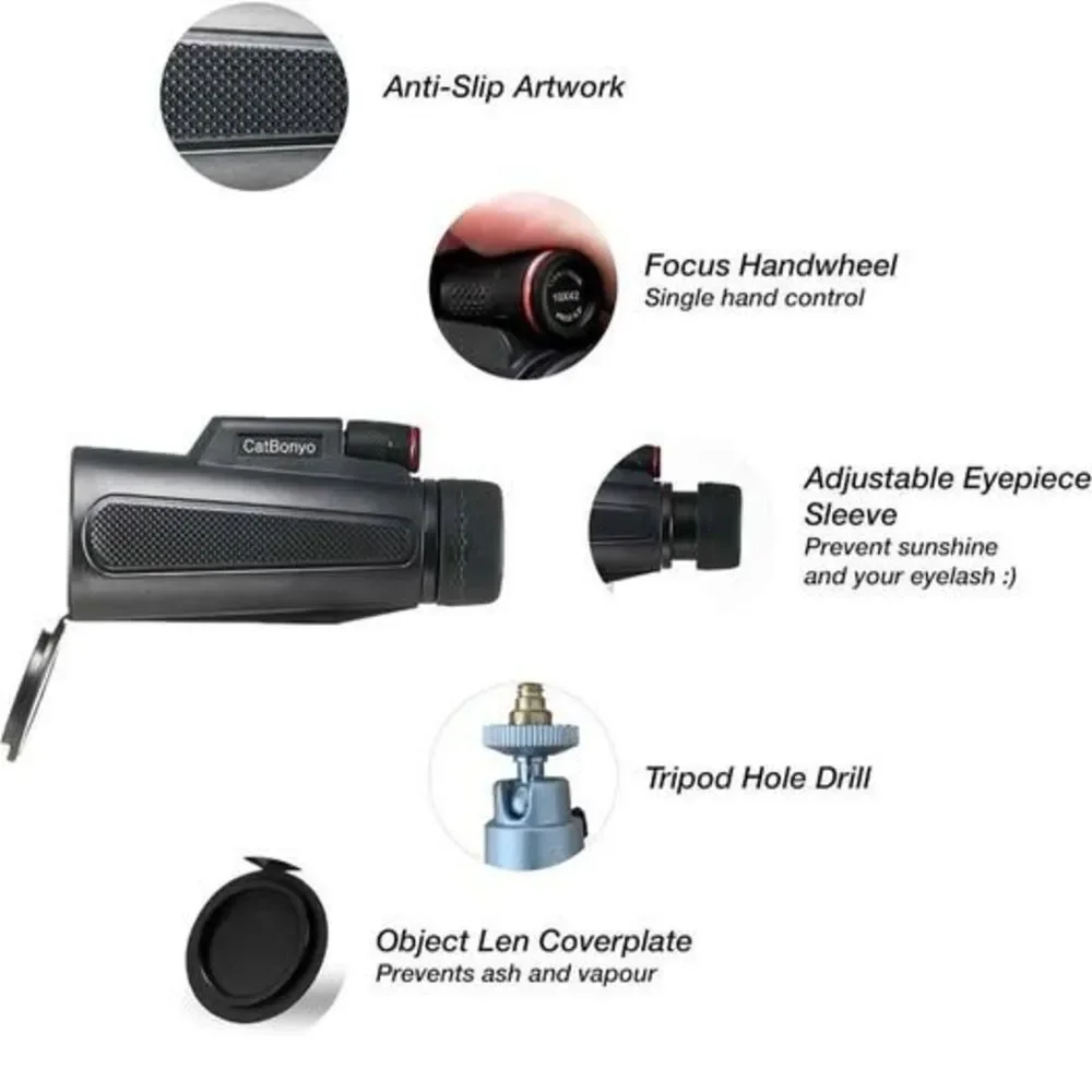 Monocular Telescope 10x42 with Tripod & Smartphone Holder